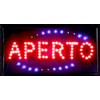 CCB Insegna luminosa a LED con scritta - Aperto 48 x 25 x 2 cm con LED blu lampeggianti [Classe energetica A]