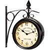 Monzana Orologio da Parete Stile Industriale Bifacciale Accessorio Design Retrò Stazione Ferroviaria