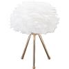 Fockety Lampada da Tavolo Feather, Touch Control 3 Temp. Colore Luminosità Regolabile Lampada, Lampada da Comodino Ricaricabile USB, Luce Notturna da Scrivania Decorativa per