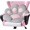 LANPEW Cuscino per sedia a forma di zampa di gatto, in peluche, confortevole, caldo, per ufficio, per la casa, il letto, tatami, cuscino per il pavimento, 60 x 60 cm, colore grigio
