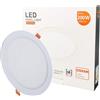 FactorLED OFFERTA! Downlight a LED 20W Extra Piatto, Soffitto Rotondo da Incasso 2400 Lumen, Diametro 22cm, Varie Temperatura, Luce naturale 4000K