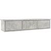 vidaXL Scaffale con Cassetti a Parete Robusto Salvaspazio Moderno Elegante Mobile Pensile Armadietto Grigio Cemento 88x26x18,5 cm in Truciolato