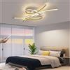 WJYCYN Plafoniera LED Dimmerabile Lampada da soffitto 40W Oro Moderna soggiorno con telecomando Design creativo Illuminazione lampadario in metallo acrilico, per soggiorno camera da letto sala da pranzo 80cm