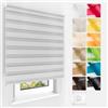 Estika Tenda a rullo giorno e notte su misura con foratura - larghezza 50-149 cm, altezza 150 o 220 cm - 28 colori, profilo in 2 colori - montaggio a soffitto o parete, tessuto semi-trasparente
