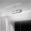 GZZBMY LED Specchio Bagno Applique da Parete con Interruttore Inox Impermeabile Lampada da Parete Estensibile Regolabile Girevole Acciaio Iluminazioni per Pareti Immagine Trucco (Luce Bianca Argentata,55cm)