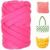 uyeoco Filato Gigante 250g Cotone Grosso Tubolare a Mano Gomitolo di Filato Chunky Yarn per Borse Coperte Cestini Nidi di Animali Domestici Artigianato Fai-da-Te(O18,1 roll(500g))