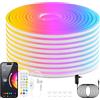 HEGEHE - Striscia LED RGB, flessibile impermeabile IP65, striscia neon LED 24V con telecomando, controllo app, cambio colore in sincronia con la musica, decorazione domestica (10 m)