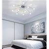 Lanekd LED Lampada da soffitto Camera da Letto, Soggiorno Plafoniera Cielo stellato Design Sala da pranzo Lampada a Sospensione Paralume Vetro Simpatica Lampada per Bambini (Cromo luce bianca 12)