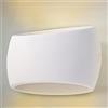 Sesamall- Applique da interno bianca a forma ovale, lampada da parete in gesso, design moderno e minimal - Attacco 1xR7S - dim. 17x29x14 cm