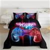 Loussiesd Ragazzi Gaming PiuminoTeens Gamer Piumino Moderno Blu Rosso Videogioco Controller Comforter Per Bambini Youth Camera da letto Decor Multi-Colore Gamer Console Azione Pulsanti Piumino 135x200cm