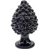 Sicilia Bedda - Pigna in Ceramica Siciliana - Prodotto realizzato interamente a Mano - Pigna decorativa (Nero Lucido, 30_x_16Cm)
