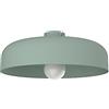 L+ Plafoniera LED da Soffitto in Metallo - Diametro 40cm - Attacco E27 Lampadina Esclusa - Made in Italy - Design Moderno per Cucina e Soggiorno (Verde Iceberg)