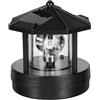 YUETTYY Faro solare a LED rotante, lampada rotante a 360 gradi, impermeabile, luce stradale a LED solare da giardino, lampada decorativa per giardino, prato, patio (nero)