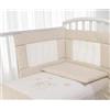 Babysanity- Set Paracolpi Lettino Alta Traspirabilità Piumino Copripiumino Sfoderabile Federa 100% Cotone Made in Italy (Piccole Stelle Beige)