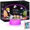 Maverton Lampada personalizzata LED - Luce notturna bambini - Lampada 3D per camera da letto - Compleanno bambina o bambino - Cornice con base multicolore - Idee regalo nascita neonato o neonata