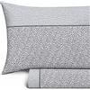 Vionara Home Completo Lenzuola in Flanella di Puro Cotone, Anti-pilling, Completo Letto Invernale in Morbido Caldo Cotone, Made in Italy (F130 - Grigio, Matrimoniale)