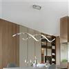 Huilefu LED lampada a sospensione moderna Lampadari Dimmerabile con Telecomando Regolabile in Altezza Sala da pranzo Luce Pendente Design a Spirale Lampadario per Tavolo da pranzo Salotto (Cromo, 110 cm)