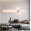 DESHOME Soggiorno Appliques, Moderno Applique da Parete Interna Bianco 3000 K Luce Calda 92 cm Lunga Lampada da Parete LED Illuminazione Apparecchio Per Camera da Letto Ufficio Corridoio e Comodino