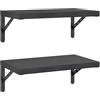 vidaXL Mensole a Muro 2 pz 50x30 cm Nero in Acciaio Inossidabile