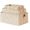 BM Cestino Portaoggetti Bagno Effetto Rattan, Set di 3 Cestini Bagno da Scaffale Intrecciato Rettangolare Organizer Scatole Portaoggetti Adatto a Diversi Usi Organizzazione (Beige)