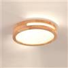 WOTTES Plafoniera Led Soffitto, Legname Plafoniera Soffitto, Plafoniera Led, 4500k 24w ø30cm Luce Naturale, Adatto A Camere Da Letto, Bagno, Soggiorni E Corridoi