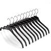 Mainetti Appendini per Abiti Bretellati, Scamiciati, Grucce Salvaspazio, con Notches in Gomma Antiscivolo, per Camicie, Costumi da Bagno, Lingerie, Set 10 pezzi, Nero Lucido, Gancio Zincato, 38cm
