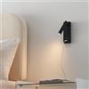 KOSILUM - Lampada LED per e-reader con porta USB dimmerabile, luce bianca calda, illuminazione soggiorno, camera da letto, cucina, corridoio, 210 lm, LED integrato, IP20