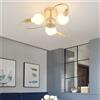 TZSMUM Plafoniera Moderno Illuminazione a Sospensione Metallo Lampada da Soffitto Industriale Vintage Lampadina E27 Lampadario Per Cucina Sala da Pranzo Soggiorno Camera da Letto (Oro,3 Luci)