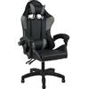 IlGruppone Sedia Gaming Professionale Similpelle Reclinabile con Braccioli Poltrona Ufficio Regolabile in Altezza Pistone Gas,Cuscino Poggiatesta E Lombare Gamer -Grigio