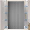 Momooda Tenda Doccia Magnetica Pieghevole Resistente con Ganci, Antispruzzo, Tenda da doccia Impermeabile Antimuffa in lino per il bagno, Grigio, 120x180cm