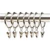Anawakia Set di 10 anelli per tende con clip in metallo a gancio, clip per tende con anelli (argento, diametro interno 55 mm)