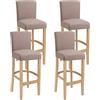 LANSHENG Fodera per sedia da bar estensibile, universale per seggiolone da bar con schienale adatto per cucina, ristorante, banchetto, hotel (sabbia, 4 pezzi)