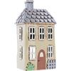 Home of Christmas Lichthaus | Tealight Cottage | Candeliere | Portacandele | Ceramica (Beige/Grigio 23 x 12,5 x 8,5 cm)