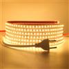 HEGEHE - Striscia LED 220V [3M, Bianco caldo 3000-3500K], Impermeabile IP65, SDM2838, 120 LEDs/m Nastri LED Tagliabile e Flessibile CRI85+, Decorazione per Casa e Negozio