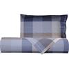 Smart Deco Home Set copripiumino federe letto parure copripiumino stampa fantasia 100% cotone Made in Italy UNA PIAZZA E MEZZA SCACCHI AZZURRO