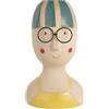Baroni Home Vaso in Ceramica, Soprammobile Decorativo, Statuetta da Interno o Esterno a forma di Nuotatrice Costume Giallo, 12X10X22 cm
