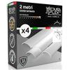 Eurocali Copertura Angolare Profilo alluminio per Strisce LED MEDUSAFLEX mod. Aurelia 2 Metri - Satinata - Made in Italy in Policarbonato stabilizzato UV certificata UL94HB - Garanzia 10 anni - Pacco da 4