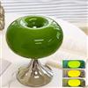 OOWOKS Lampada da Tavolo Verde con Cavo LED Lampada da Tavolo Vintage con Paralume in Vetro 3000K/4500K/6000K Bauhaus Lampada Macaron Lampada Fungo Retrò Verde Luce Notte Decorativa per Camera da Letto