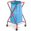 SGWEB Professional Carrello Portasacco a X Pieghevole Portarifiuti in Acciaio Cromato per Sacco Immondizia 120 Litri Struttura Salvaspazio con Ruote Piroettanti per Pulizia Professionale e Domestica