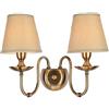 WENSENY Applique da parete Da WENSENY luce a muro Applique elegante colore bianco paralume tessuto a pieghe in stile barocco classico 2-bulbs E14 2x60W 230V