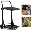 COSTWAY Carrello Portasacco Immondizia da Giardino, Supporto Porta Sacchi di Diverse Dimensioni, con Ruote, Coperchio e Altezza Regolabile, Carriola per Foglie, Rifiuti, Raccolta Differenziata