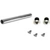 AERREGI KIT TUBO ARMADIO ROTONDO DIAMETRO 25 mm | COMPLETO DI SUPPORTI LATERALI CHIUSI E DI VITI DI FISSAGGIO | IN DIVERSE MISURE 50CM (Cromo Satinato, 100 cm)