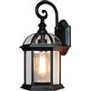Mengjay Lampada da parete esterni impermeabile Villa paesaggio della decorazione della lampada del giardino Lanterna Retrò E27 Applique da parete all'aperto europea per esterni in alluminio vetro (A)