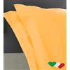 Home Tresor - Raffinata Coppia di Federe Cuscini Letto con Volant - 100% Puro Cotone - Made In Italy - 57 fili cm2 - cm. 52x82 Color Ambra