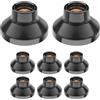 ledscom.de 8x plafoniere/portalampada ELEKTRA, porcellana, nero lucido, 1x E27 max. 300W
