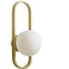 Partenopea Applique vintage in metallo e ampolla in plastica eleganza retrò design classico con porta lampadine G9 per illuminare la parete di casa, bar, ristorante (1 palla e struttura color bronzo)