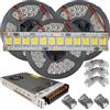 Mondo Strisce Led: Kit da 15 metri di Strip Led 360W (3 Bobine da 5mt + 1 Trasformatore Piatto da 360W), Altissima Luminosità 30.000Lumen 3600Led 24V Bianco Freddo 6000k Striscia SMD2835 ip20