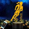 BayTec Lampada da calcio personalizzata per bambini con nome personalizzato per bambini figlio nipote luce notturna a LED idea regalo per compleanno Halloween Natale Capodanno decorazione della stanza
