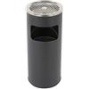 homewell Posacenere rotondo per esterni, in acciaio inox e laccato, per ufficio, con pattumiera + secchio interno da 30 l (set da 1, nero)
