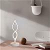 Mengjay Lampada da tavolo a LED Twist Wave con corpo lampada in acrilico, base in metallo, pulsante dimmerabile luminosità - Protezione per gli occhi bianca calda da 6 W Lampade (Bianco)